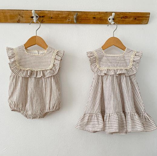 2023夏新品★子供服　ロンパース66-90cm/ワンピース90-130cm★2色