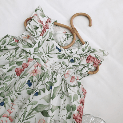 お勧め 2023夏 3-8歳女の子 レトロ キッズ 花柄 ワンピース ズフローラル ノースリープワンピ 90-140