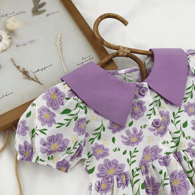 お勧め 2023夏 3-8歳キッズ シフトドレス 花柄 ワンピース ズフローラル ハーフスリープワンピ 90-140