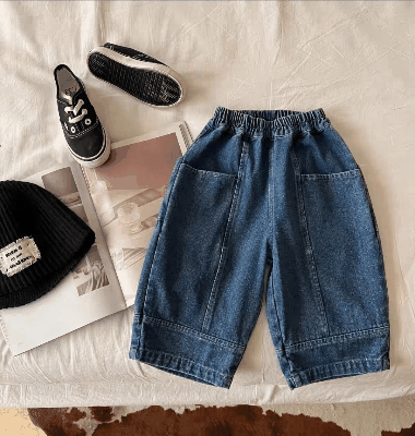 お勧め 春夏新作 九分丈 ワイドパンツ デニムズボン ジーンズ ジーパン 男女 オシャレ 韓国風子供服 80-130