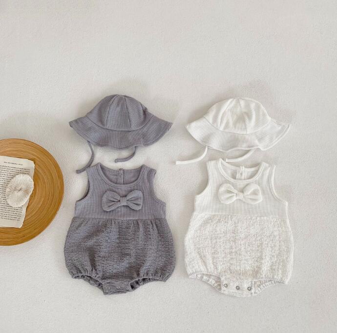 子供服★ロンパース+帽子★連体服★韓国風子供服★袖なし★ベビー★可愛い★2色★66-90CM