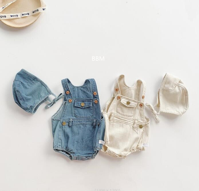 2023★春夏新作★韓国風ベビー服★サロペット+帽子★2色66-90CM