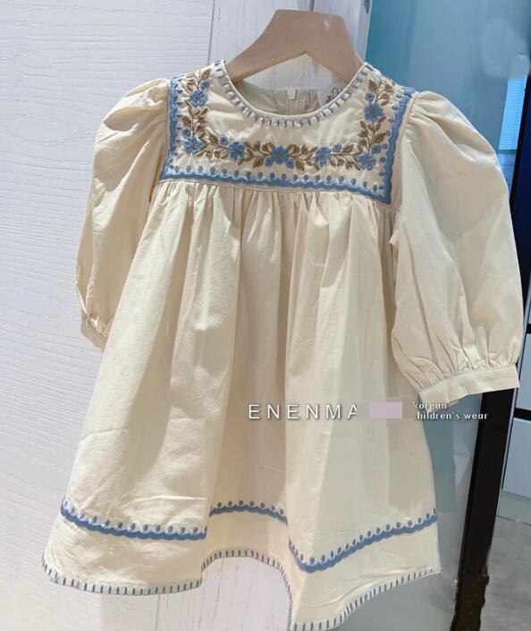 2023年★子供服　刺繍ワンピース★90-150cm★