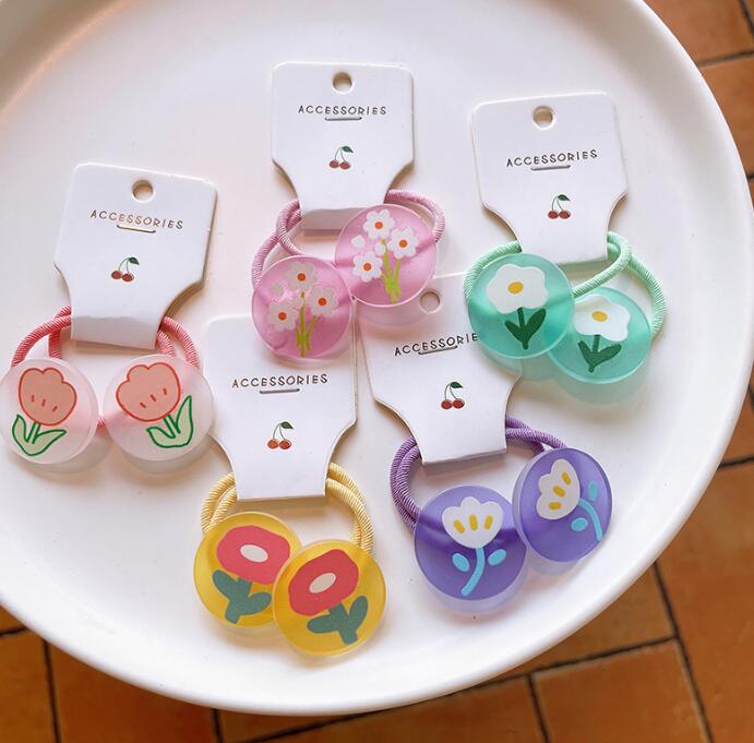 子供用★キッズ★髪飾り★まとめ髪用★ヘアアクセサリー★ヘアゴム★2枚入り★多色