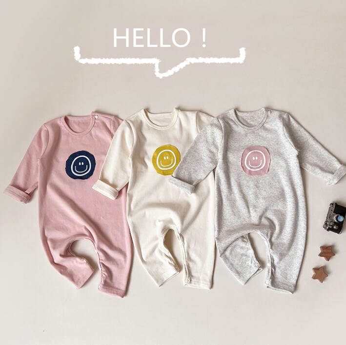 子供服★ロンパース★連体服★韓国風子供服★部屋着★ベビー★笑顔★3色★66-90CM