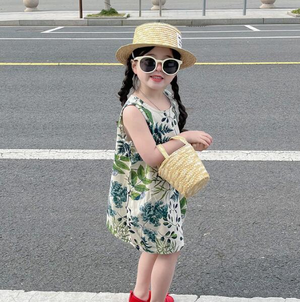 子供服★ワンピース★韓国風子供服★キッズ女の子★袖なし★カジュアル★90-140CM