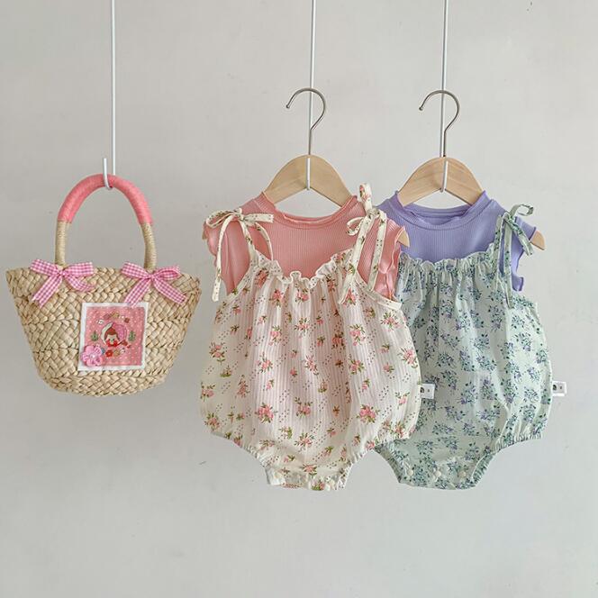 子供服★トップス+ロンパース★セットアップ★韓国風子供服★ベビー★可愛い★2色★66-90CM
