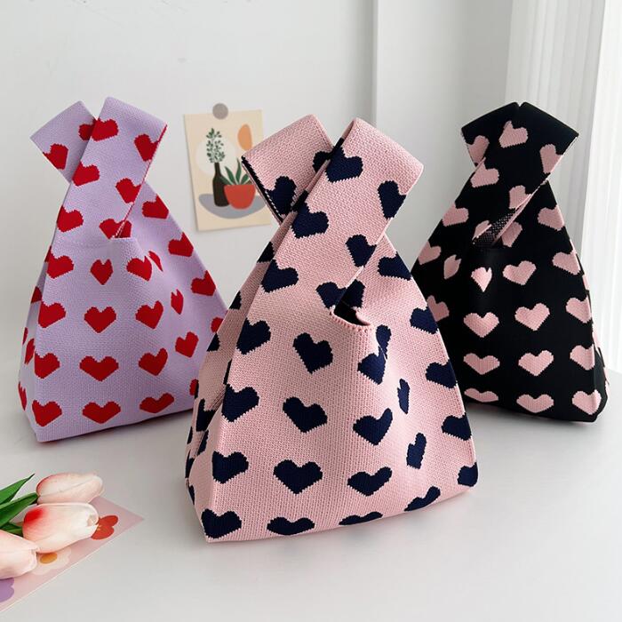 バッグ★レディース★トートバッグ★ハンドバッグ★ニットバッグ★大容量★3色