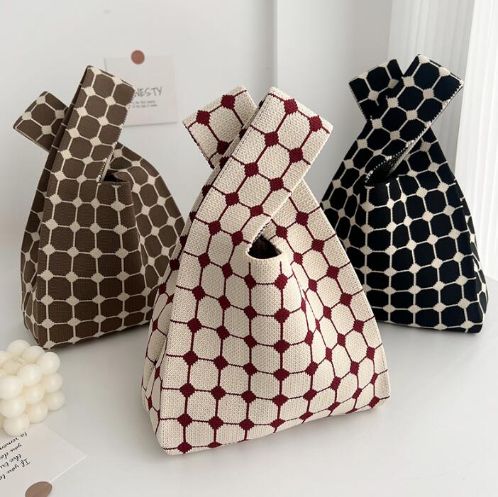 バッグ★レディース★トートバッグ★ハンドバッグ★ニットバッグ★大容量★3色