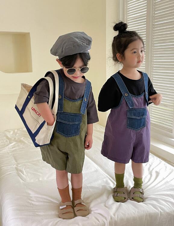 子供服★サロペット★韓国風子供服★キッズ★男女兼用★カジュアル★2色★80-130CM
