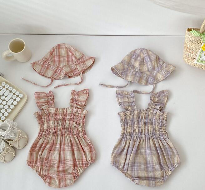 2023夏新品★ベビー服★ロンパース+帽子★66-90cm★2色