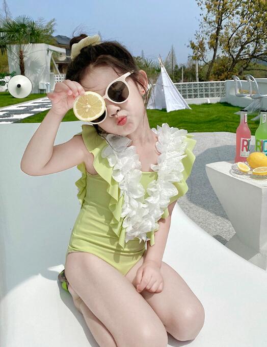 子供服★水着★韓国風子供服★キッズ女の子★連体服★可愛い★S-L