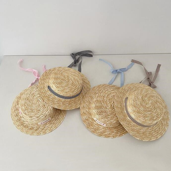 子供用★帽子★麦わら帽子★キッズ★男女兼用★日焼け防止★カジュアル★リボン★4色