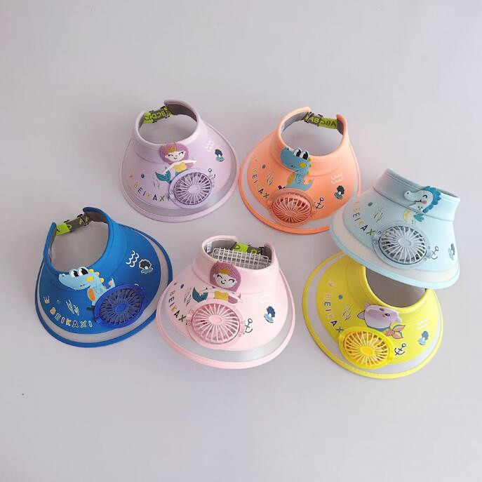 人気商品!子供用★帽子★キャップ★キッズ★日焼け防止★ミニ扇風機付いて★カジュアル★6色