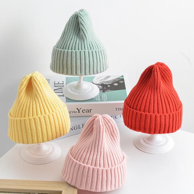 子供用★帽子★キッズ帽子★キッズ★韓国風★ニット帽子★男女兼用★毛糸帽子★無地★9色