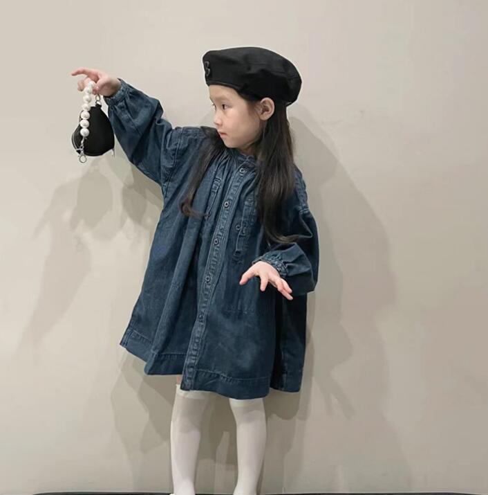 2023新品D★子供服　ワンピース　シャツ★90-140cm★