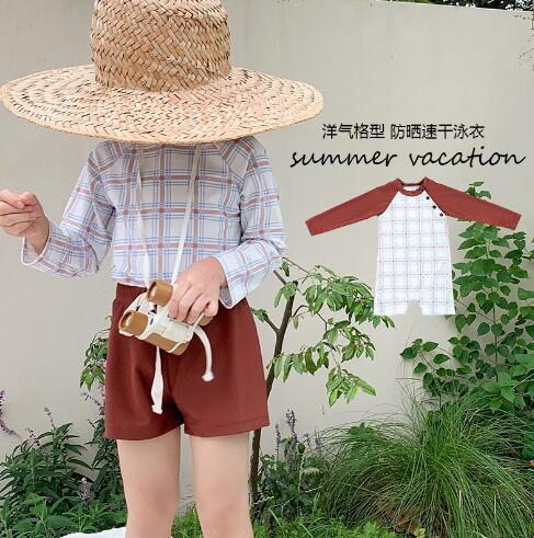 2023新品★子供服　水着+帽子★90-140cm★