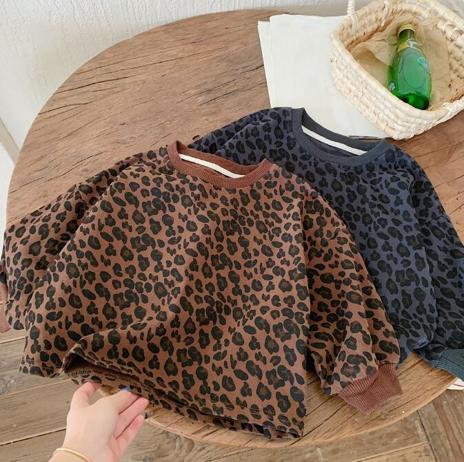 子供服★トップス★パーカー★韓国風子供服★キッズ★男女兼用★長袖★レオパード★2色★90-140CM
