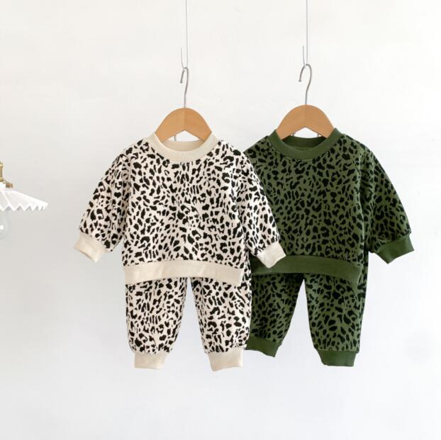 子供服★トップス+ズボン★セットアップ★韓国風子供服★ベビー★レオパード★2色★66-100CM