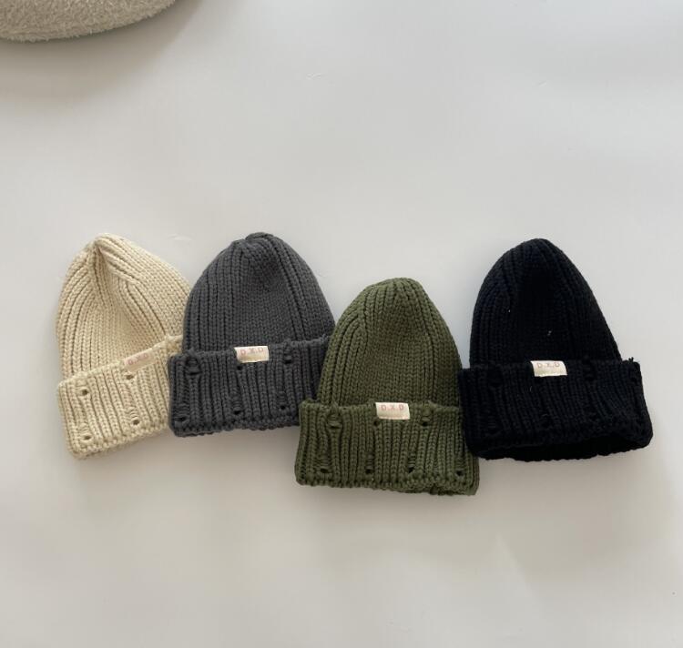 2023秋新品★子供用★ニット帽子　ハット★4色選べ
