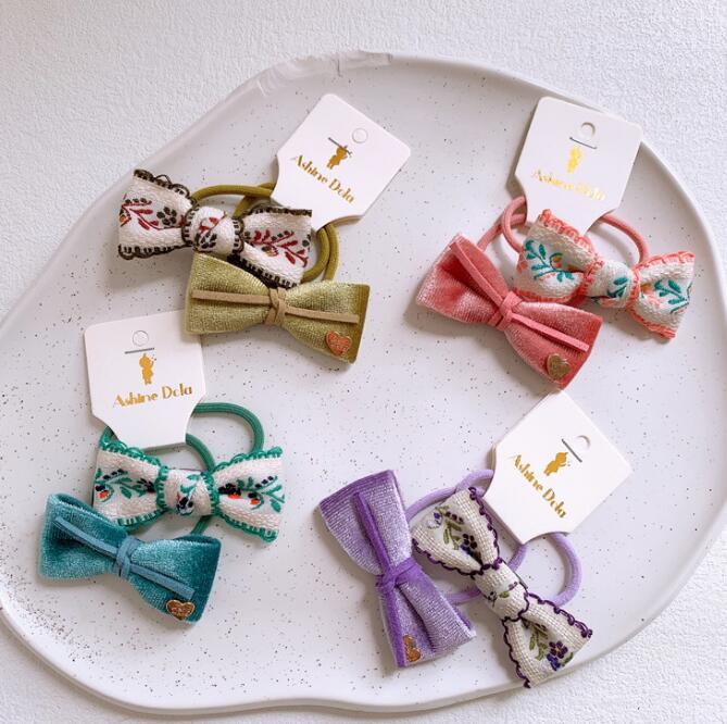 髪飾り★まとめ髪用★ヘアアクセサリー★子供用★キッズ★ヘアゴム★2枚入り★可愛い★多色