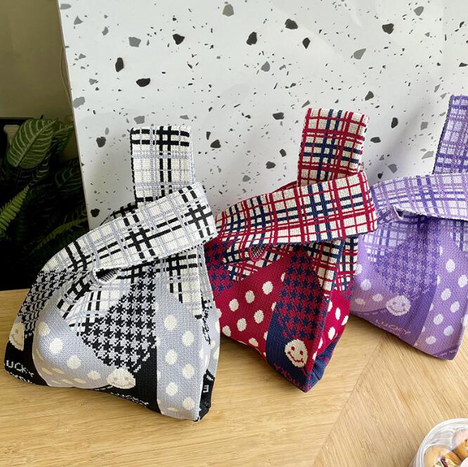 バッグ★レディース★トートバッグ★ハンドバッグ★ニットバッグ★大容量★3色