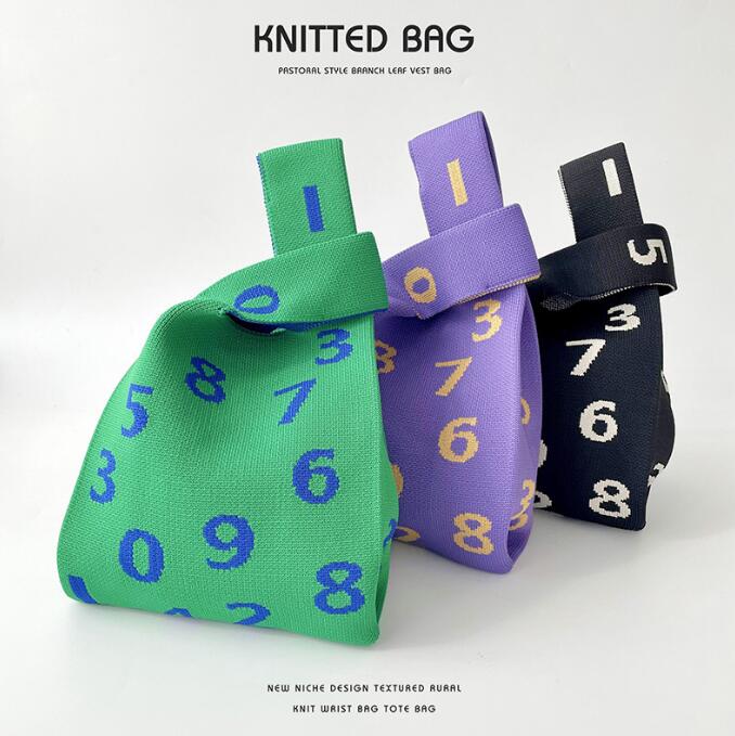 バッグ★レディース★トートバッグ★ハンドバッグ★ニットバッグ★大容量★3色