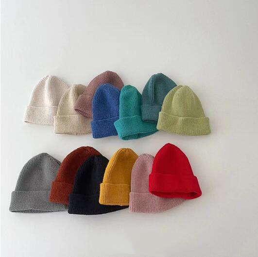 「2023秋冬」子供用★帽子★キッズ★ニット帽子★男女兼用★暖かい★防寒★無地★18色