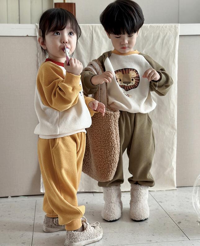 2023秋冬新★子供服　トップス+ズボン　セット★90-130cm★3色