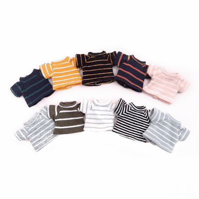 ドール用衣装 人形doll 着せ替え ob11/BJD/blythe/DDF/ymy/pd9 Tシャツ 上着 ボーダー柄 10色