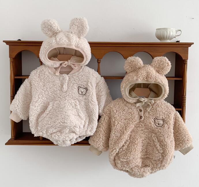 2023秋冬新品★ベビー服★ロンパース+帽子★66-90cm★2色