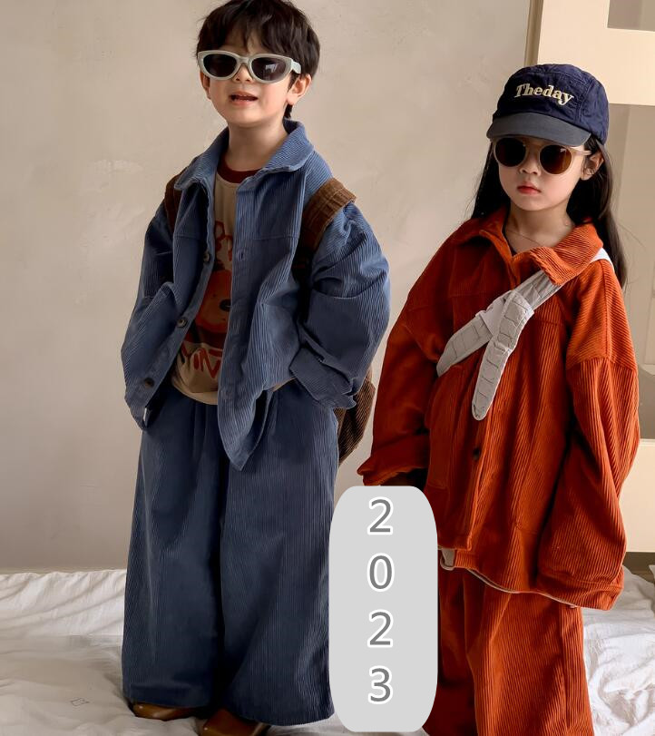 「2023秋」子供服★トップス+ズボン★セットアップ★韓国風子供服★男女兼用★2色★90-150CM