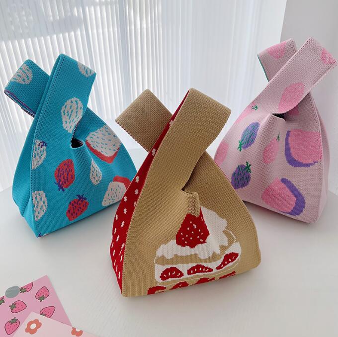 バッグ★レディース★トートバッグ★ハンドバッグ★ニットバッグ★大容量★4色