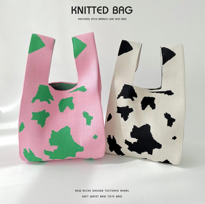 バッグ★レディース★トートバッグ★ハンドバッグ★ニットバッグ★大容量★2色