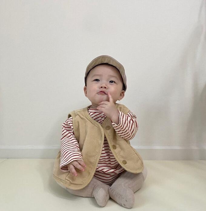 2023★春秋新作★韓国風ベビー服★コーデュロイ★厚手チョッキ★パーカー★4色66-100CM