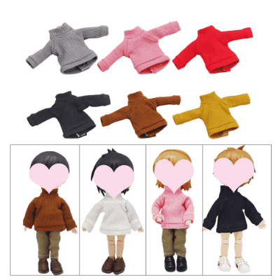 ドール用衣装 人形doll 着せ替え ob11/BJD/molly/DDF/ymy/pd9/GSC ハイネックジャケット 上着 8色