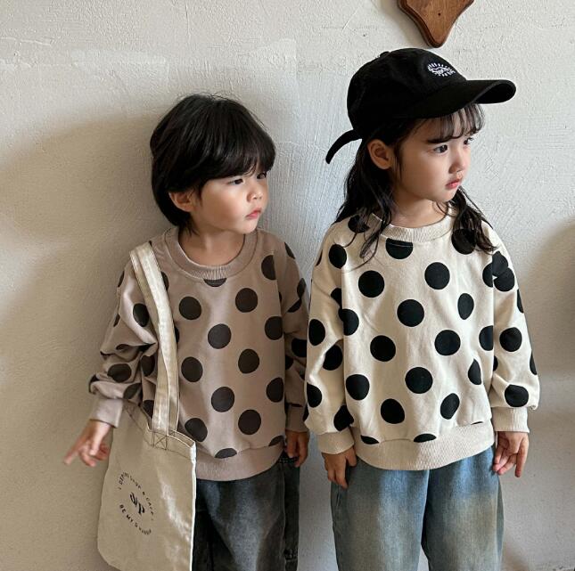 子供服★トップス★パーカー★長袖★キッズ★男女兼用★韓国風子供服★水玉★2色★80-150CM