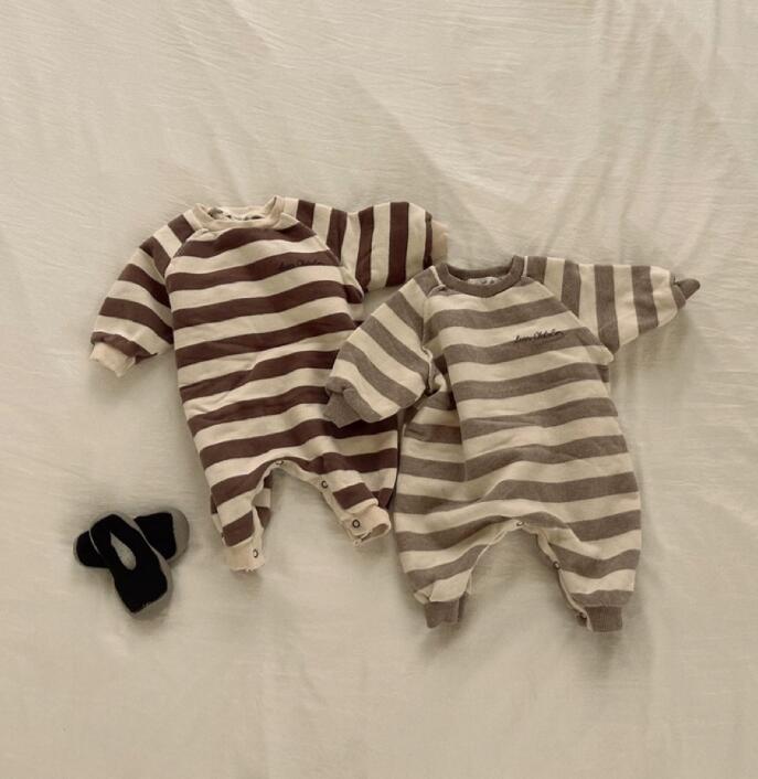 2023★秋冬新作★韓国風ベビー服★ロンパース★裏起毛★厚手★2色66-90CM