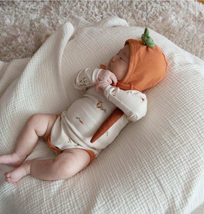 2023★春秋新作★韓国風子供服★ロンパース+ズボン+帽子★2色66-90CM