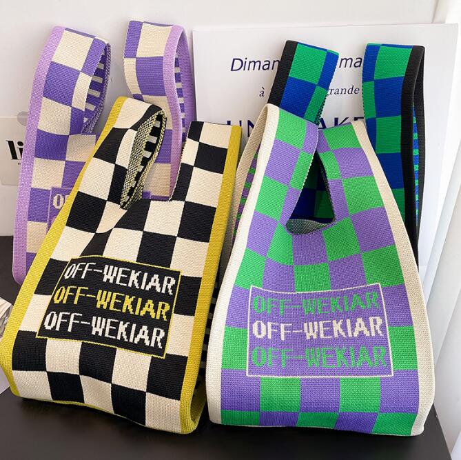 バッグ★レディース★トートバッグ★ハンドバッグ★ニットバッグ★大容量★4色