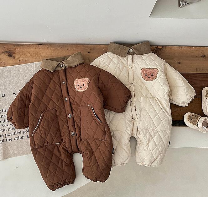 2023秋冬★ベビー服　厚手連体服★66-100cm★2色