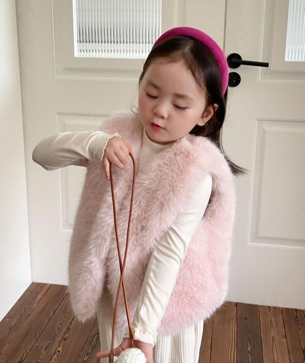 2023秋冬★キッズ服　厚手　ふわふわベストコート★80-130★3色