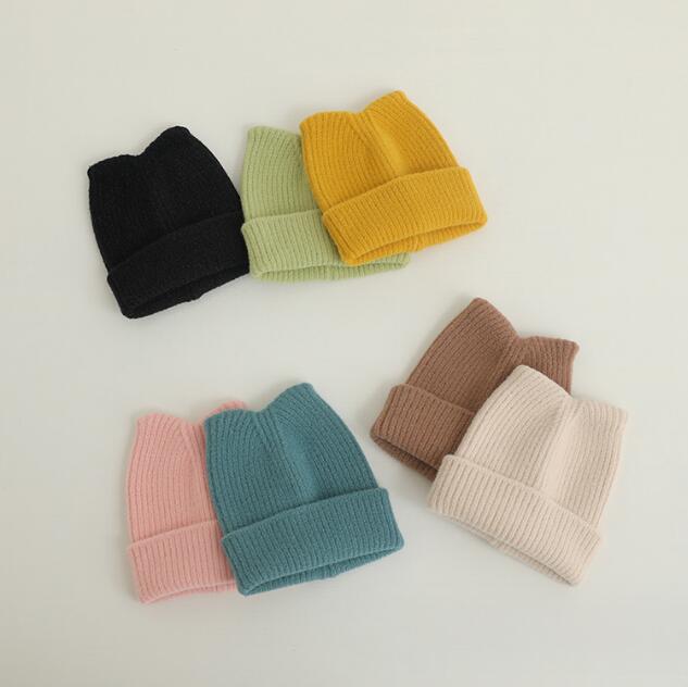 子供用★帽子★キッズ★ベビー★男女兼用★暖かい★防寒★無地★ニット帽子★10色