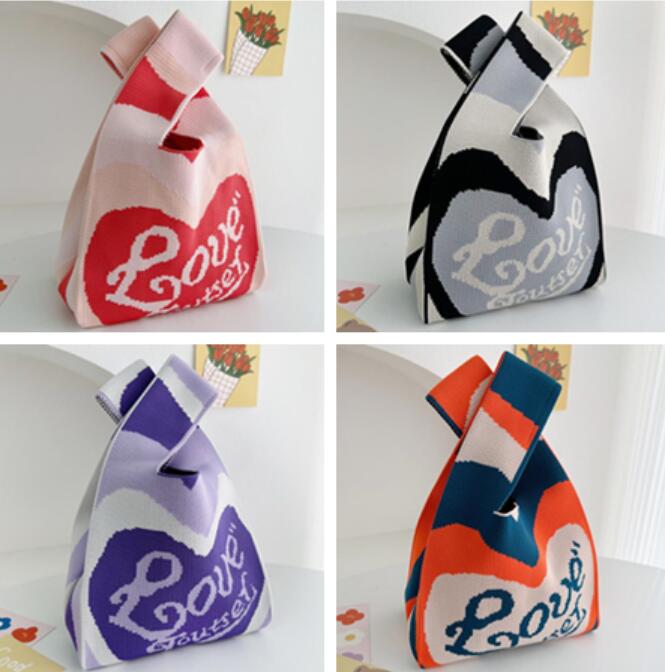 バッグ★レディース★トートバッグ★ハンドバッグ★ニットバッグ★大容量★4色