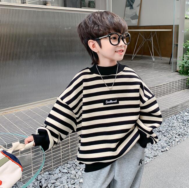 子供服★パーカー★ストライプ★トップス★韓国風子供服★キッズ★100-140CM