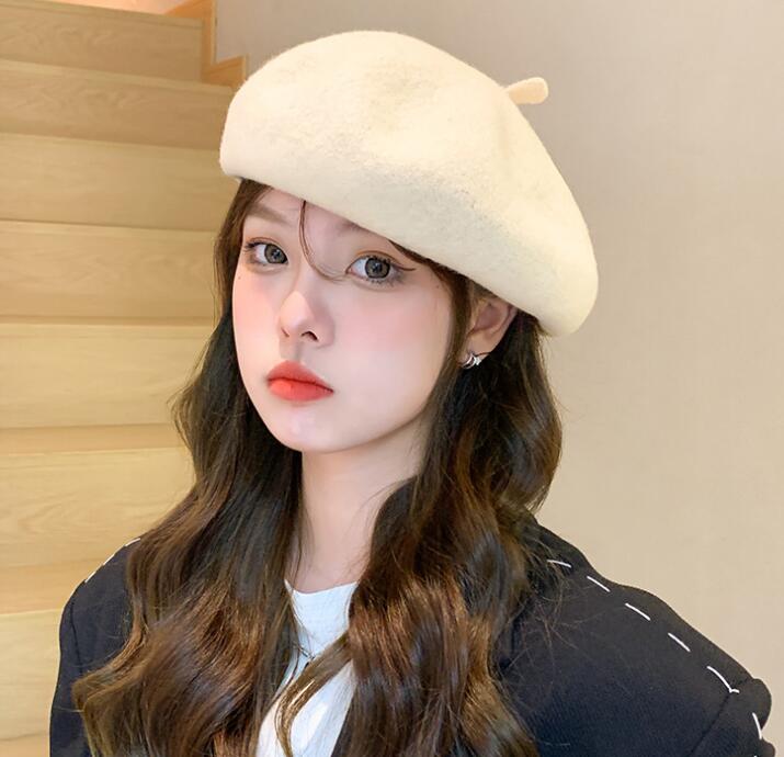 大人用★帽子★レディース★ベレー帽★韓国風★暖かい★無地★7色
