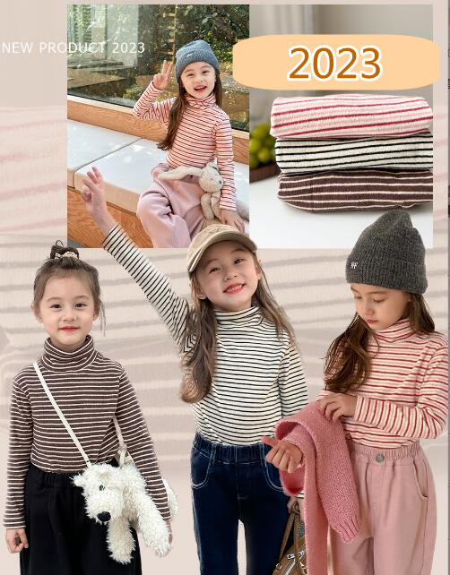 子供服★トップス★Tシャツ★ストライプ★韓国風子供服★キッズ★3色★90-150CM
