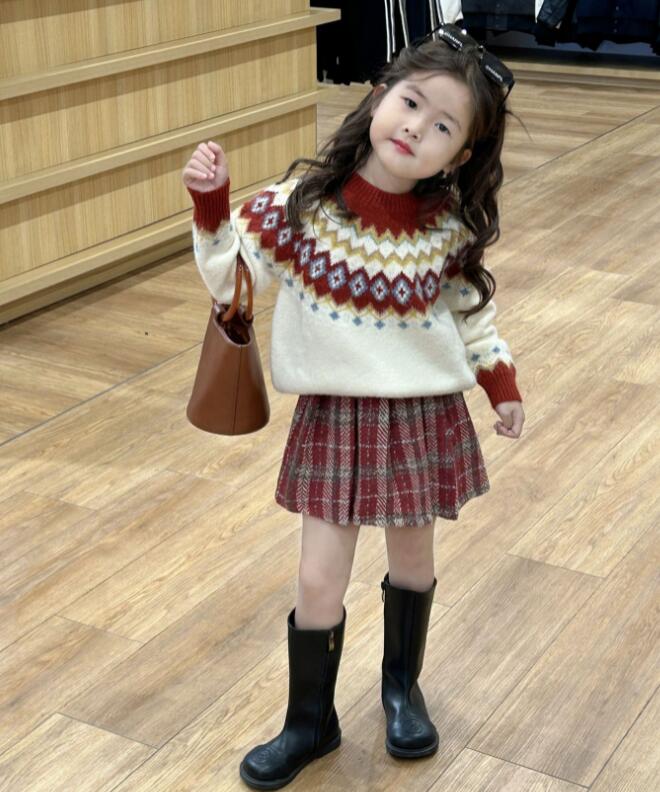 2023冬★子供服　セーター&スカート分けて販売★90-140cm★