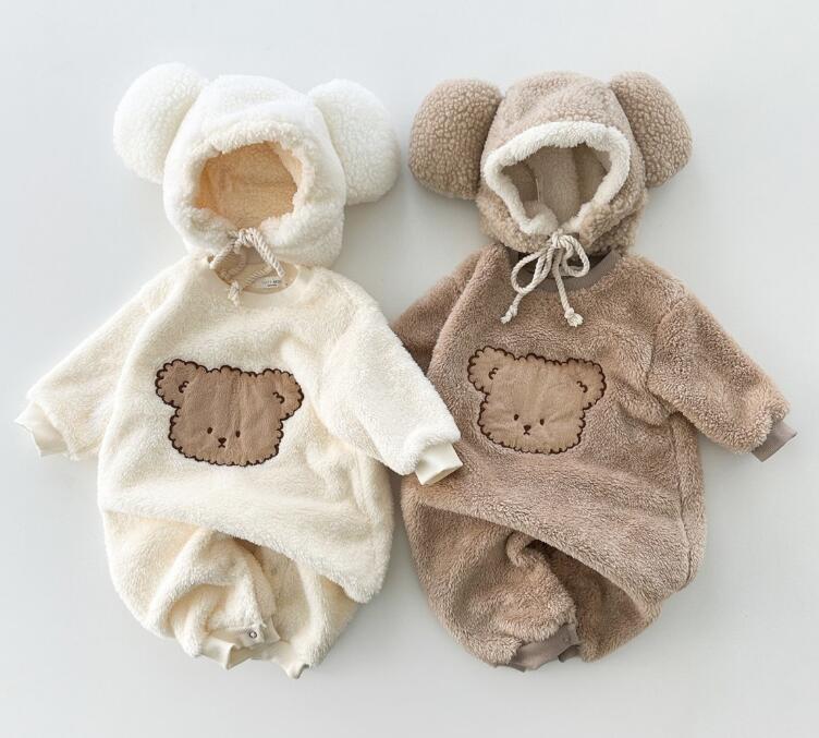 2023秋冬★ベビー服★厚手ロンパース+帽子★66-90cm★2色