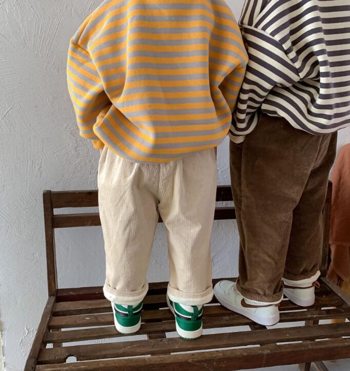 2023★秋冬新作★韓国風子供服★ズボン★厚手★裏起毛★コーデュロイ★2色80-130CM